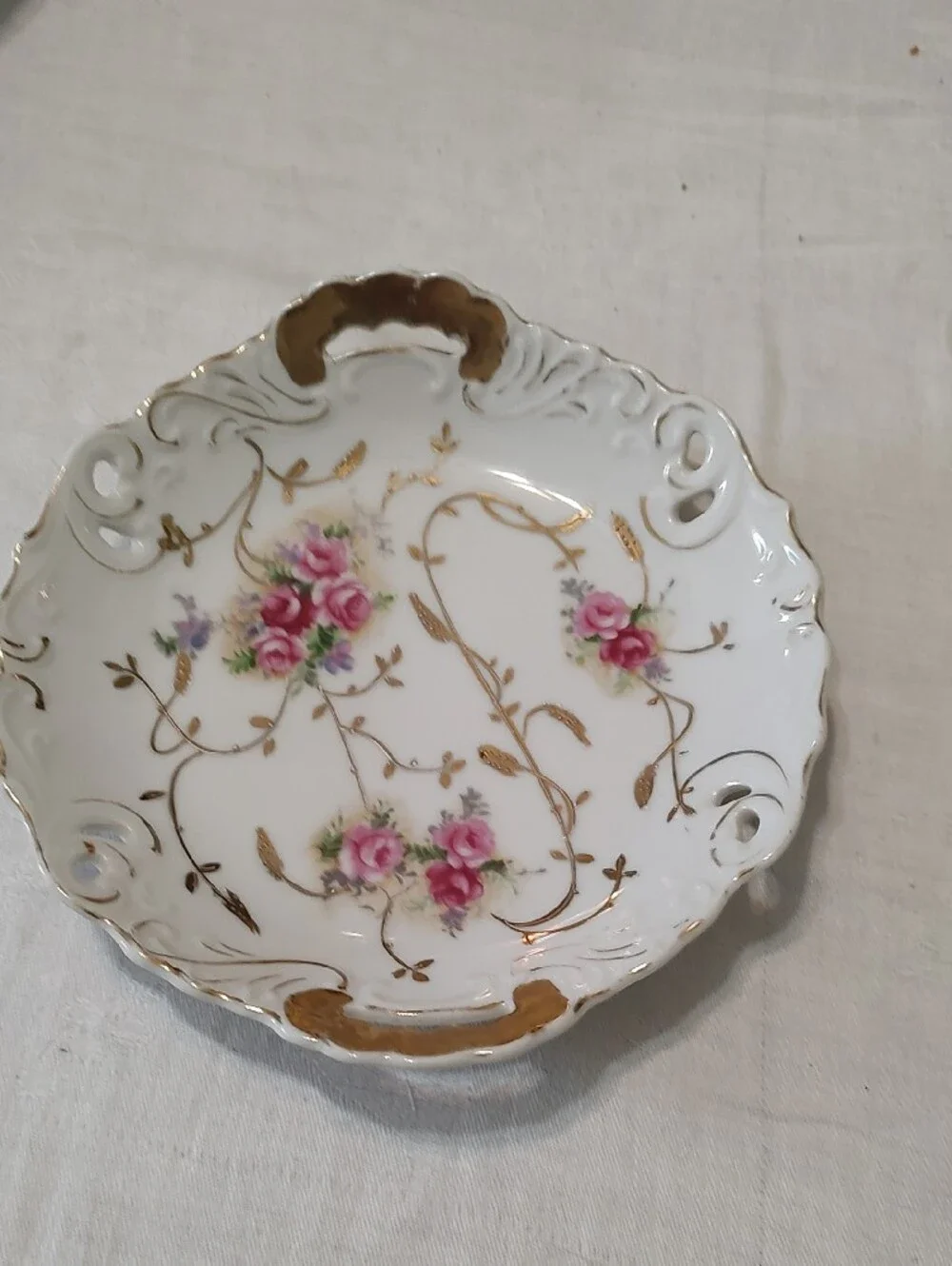 Beautiful 19th century antique German Porcelain Crossed -arrows marked Plate
